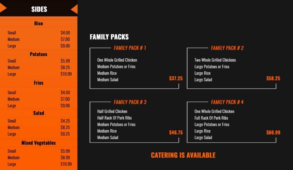Take Out Menu Brasas Churrasqueira Rotisserie & Grill